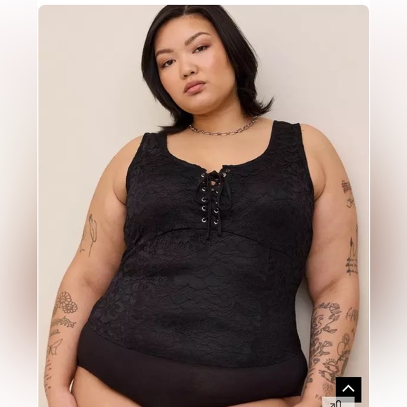 Torrid Lace Corset Seamed Lace Up Bodysuit BNWT Size 2 - Picture 2 of 11